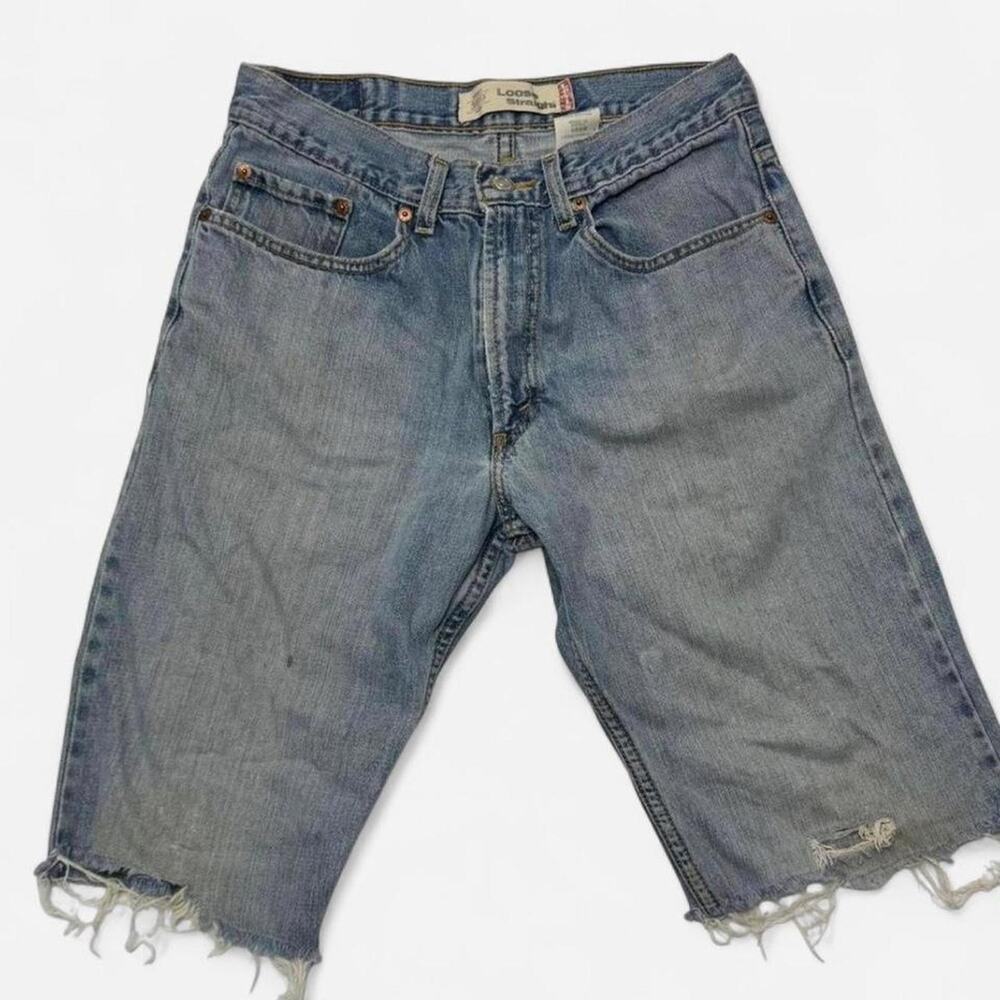 Vintage Levi’s 569 Loose Straight Cut Off Denim Shorts 29x29 Y2K USA Made